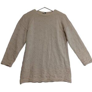 St John Pullover Sweater Beige Cable Knit Womens size Petite